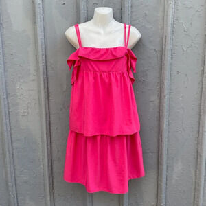 Fiorucci Hot Pink  Tiered Party Dress, size small